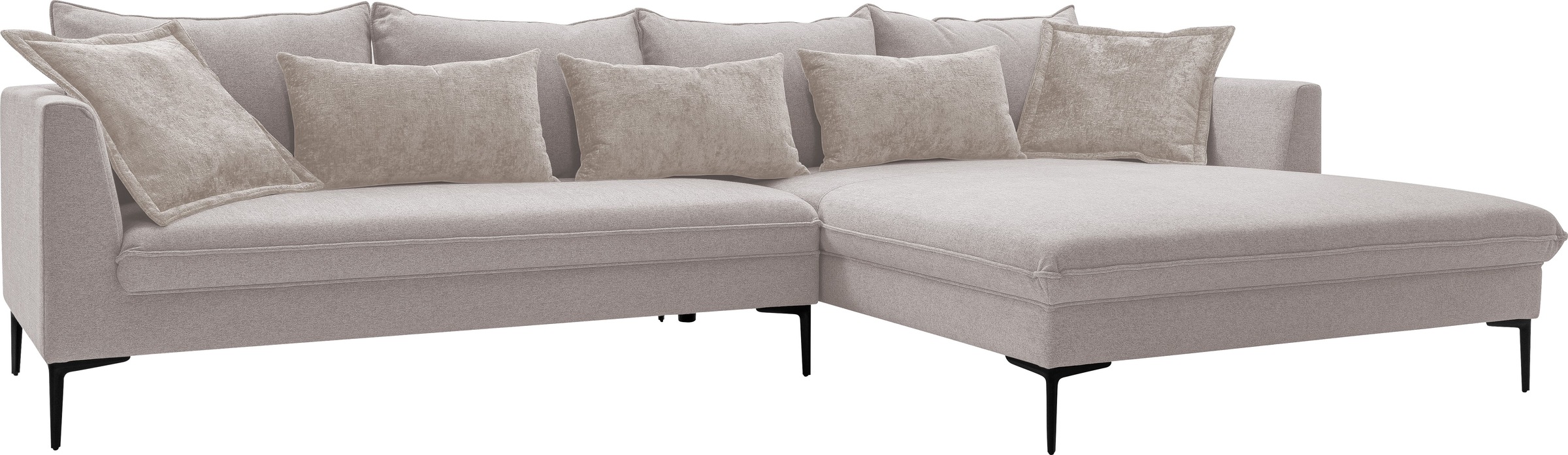 exxpo - sofa fashion Ecksofa »Piazza, elegant und edel, Designsofa mit tollem Sitzkomfort,« Longchair Ecke in hochwertiger Verarbeitung, Stellmasse 321x187 cm