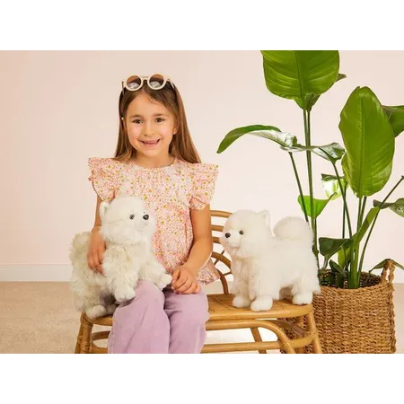 Teddy Hermann Zwergspitz weiß stehend 35 cm