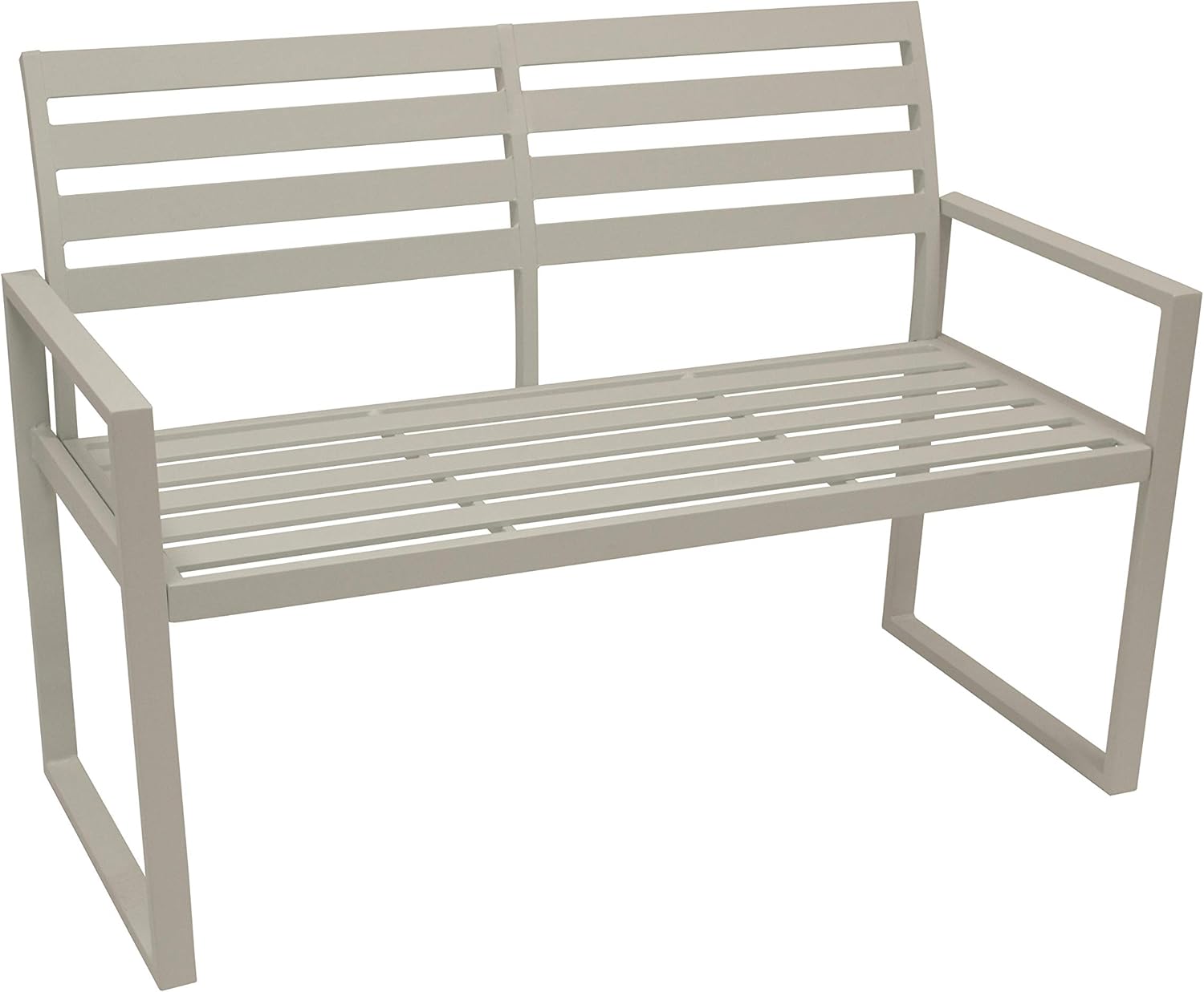 DEGAMO Design Gartenbank Atlanta 2-sitzer 123cm, aus Aluminium wetterfest und rostfrei, weiß, Outdoor