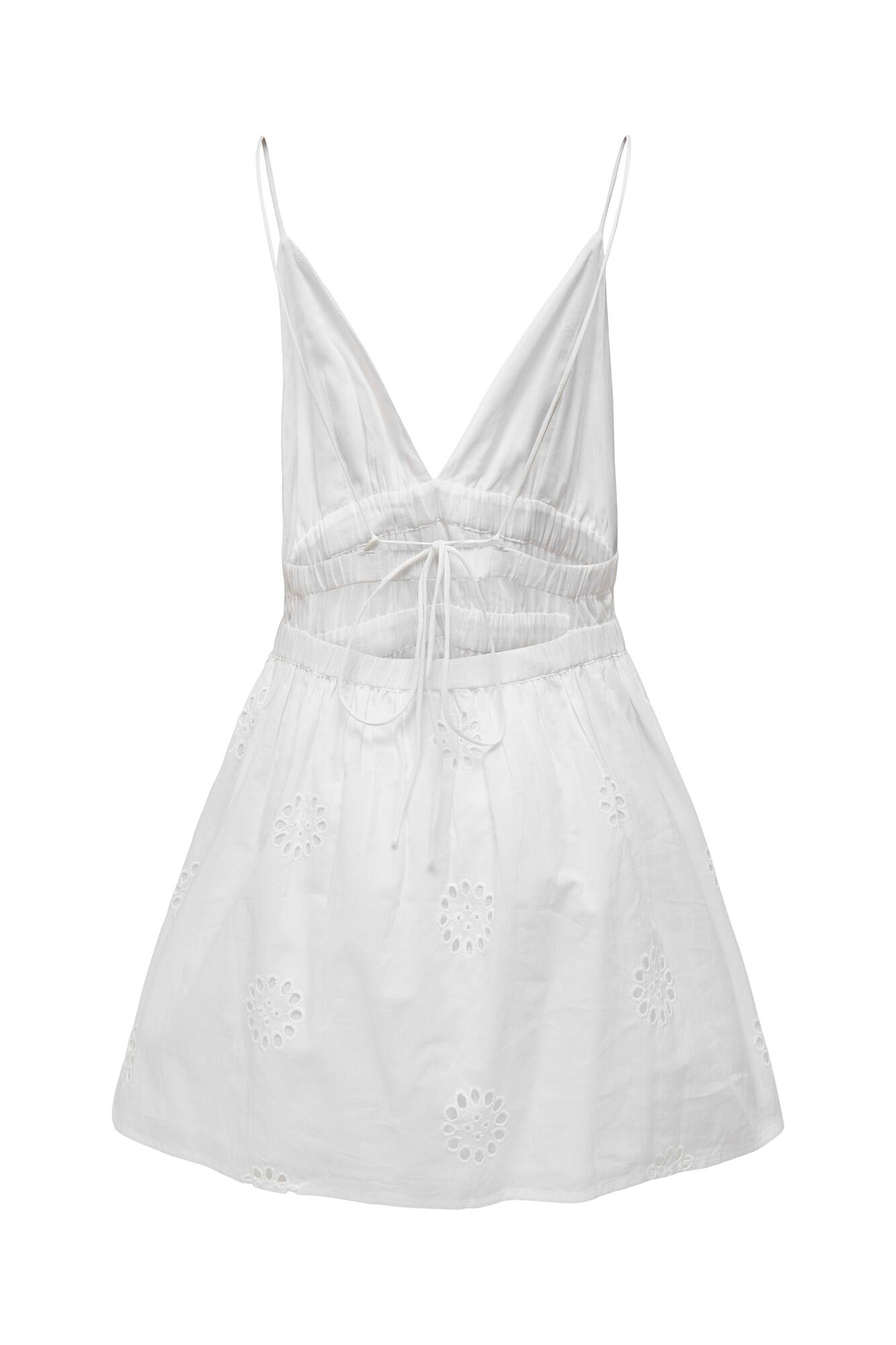 Vestido bordado e perfurado