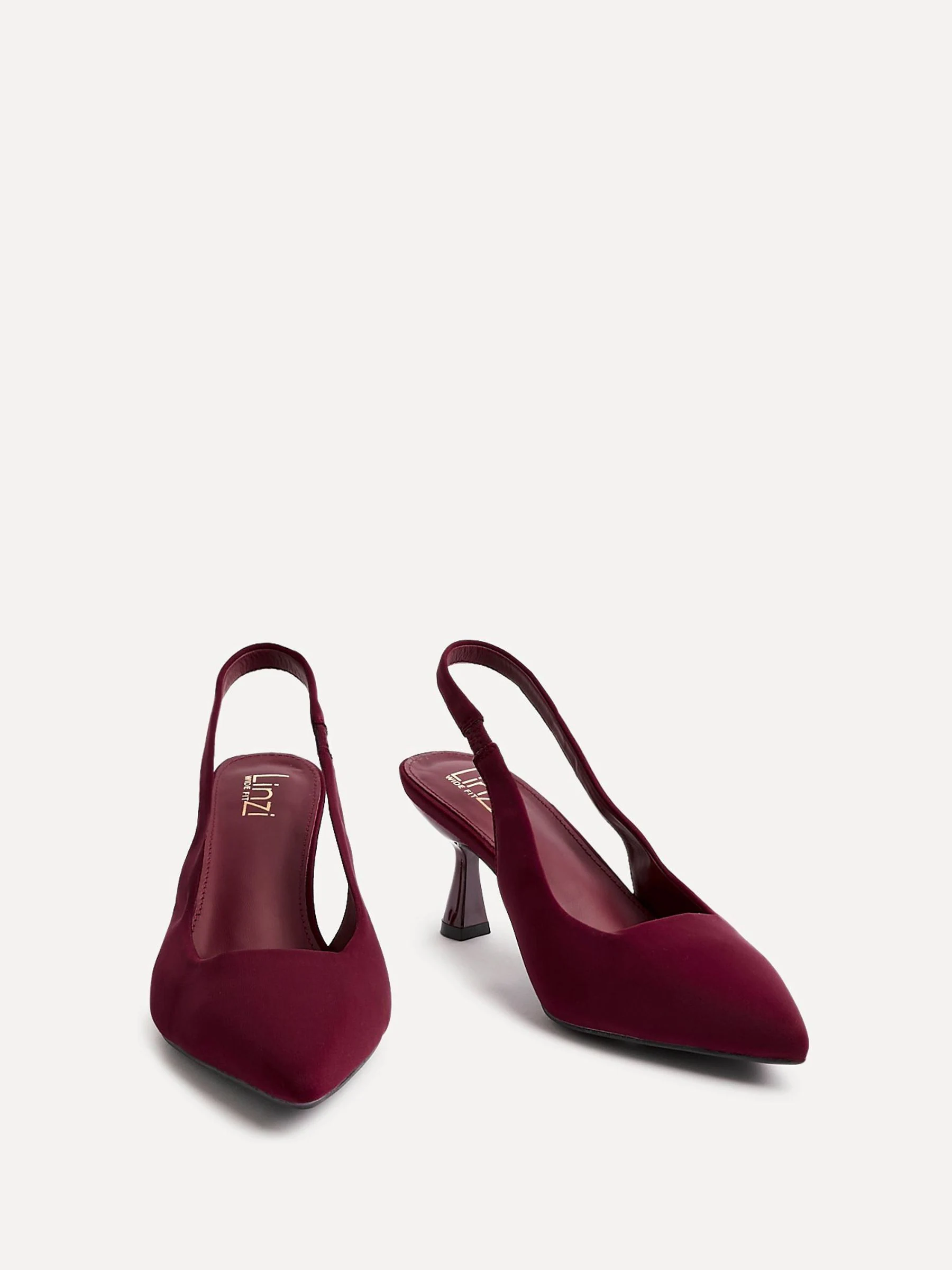 Rood - Linzi Izzie slingback pumps met brede pasvorm en hoge hakken
