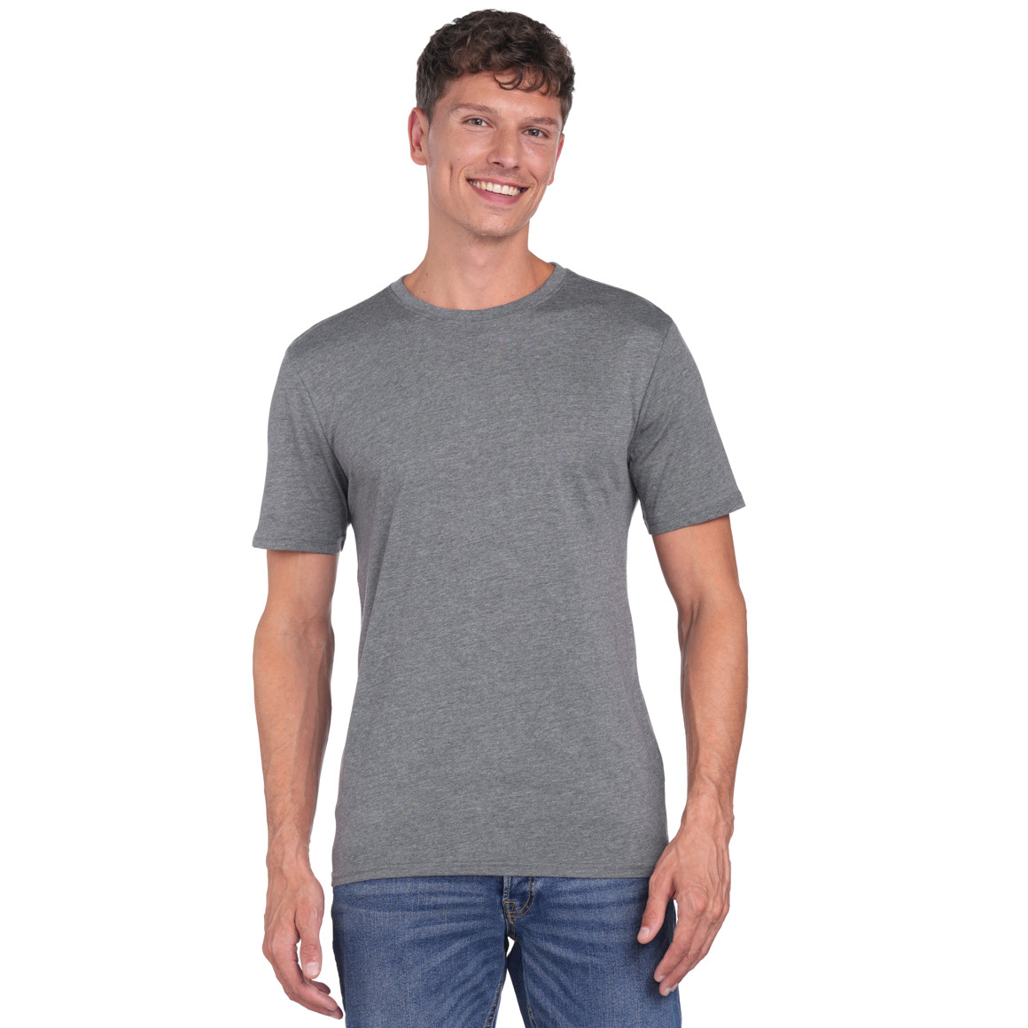 Famy 3 Herren T-Shirts unifarben dunkelgrau / weiss / schwarz