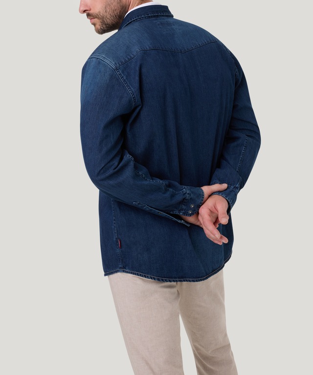 Pioneer Authentic Jeans Jeanshemd , mit Brusttaschen, in blauer Waschung