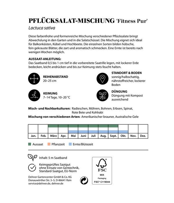 Dehner Saatband Pflücksalat-Mischung 'Fitness