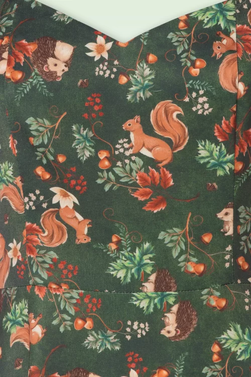 Vixen Woodland Creatures swing jurk in bosgroen