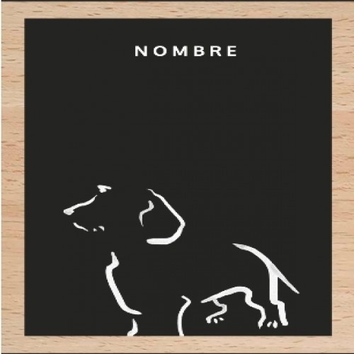 Ilustração de um Terrier com moldura de madeira preta