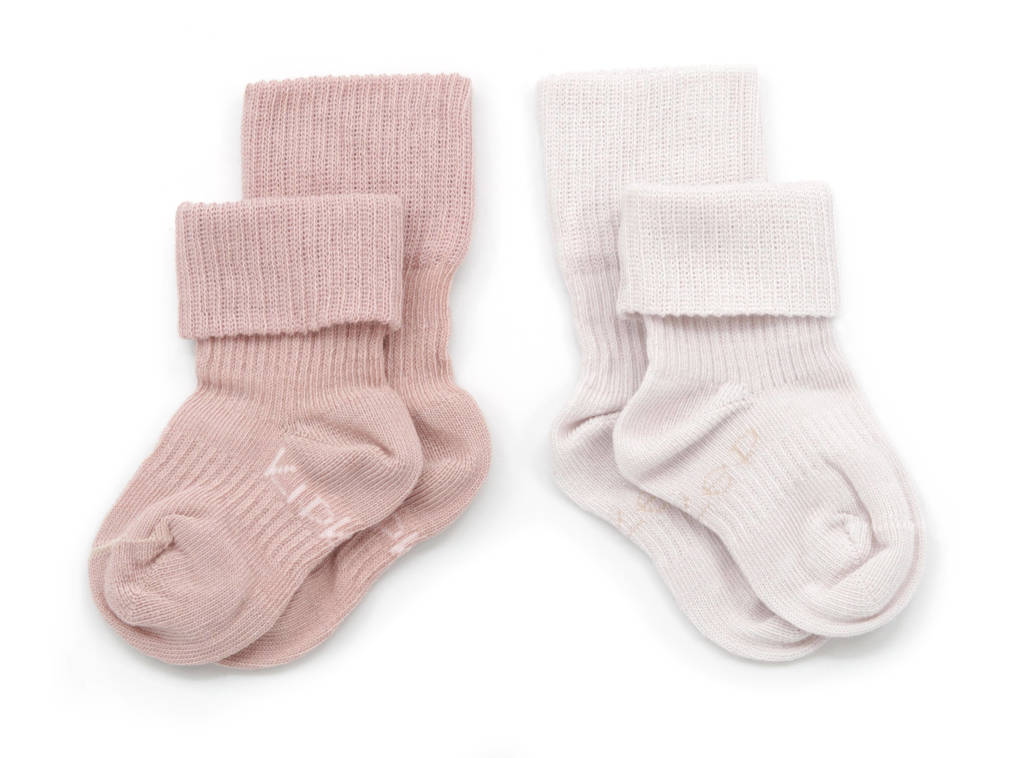 KipKep blijf-sokjes - set van 2 mauve/wit