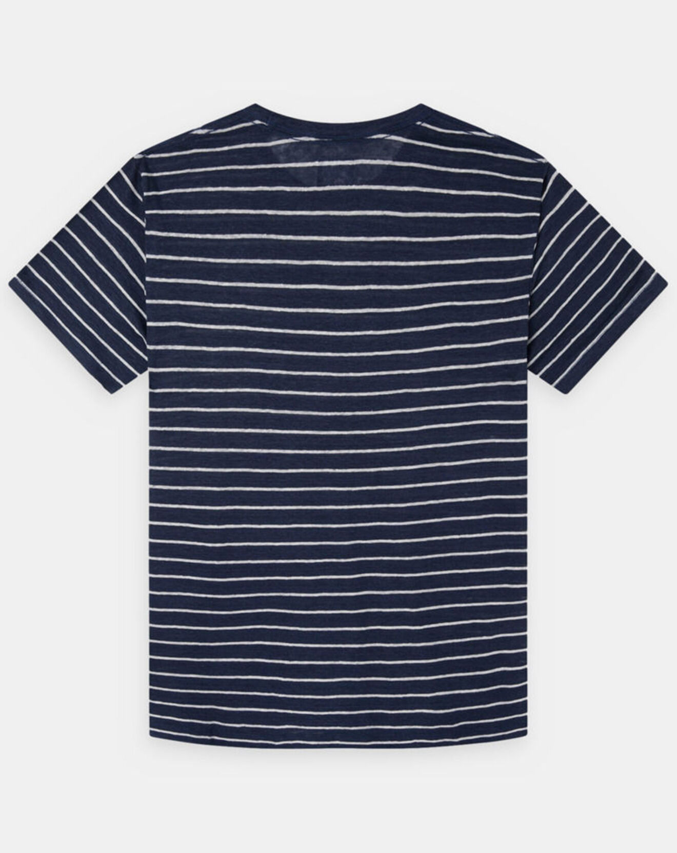 Hackett London T-Shirt 100% Lin Regular Fit Marinière bleu/blanc