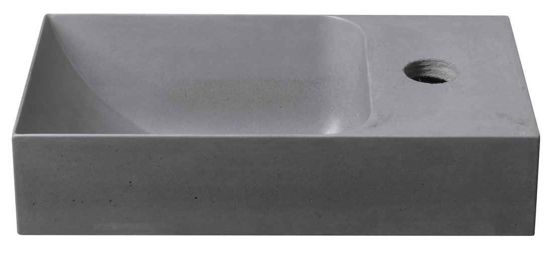 Sapho Piccolino fontein beton kraangat rechts 31x17cm grijs