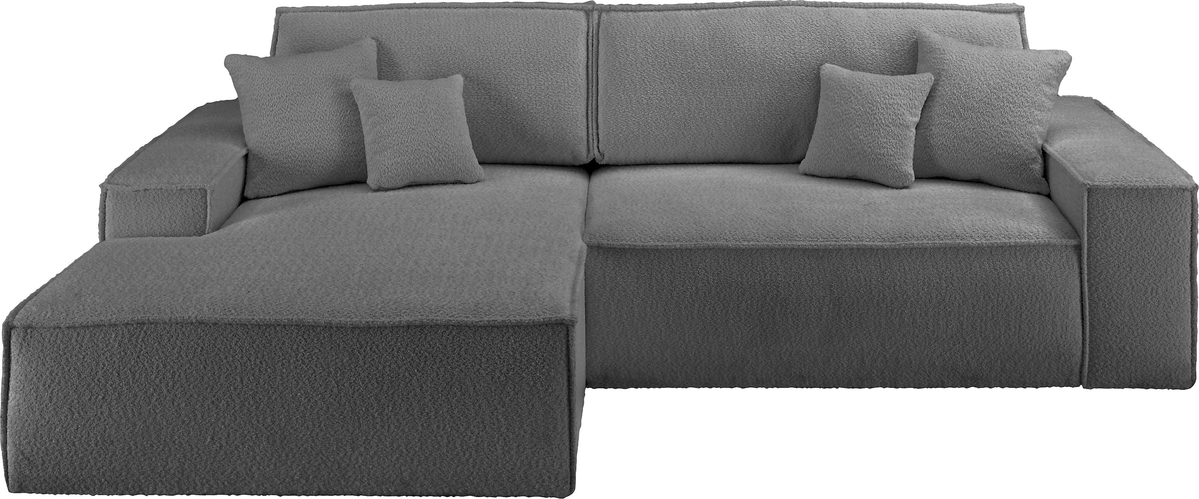 GOODproduct Ecksofa »FINNLEY Schlafsofa 267 cm, L-Form mit Schlaffunktion & Bettkasten« verfügbar in den Stoffqualitäten Bouclé, Struktur fein und Mega Cord