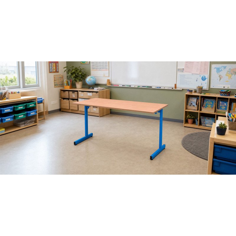 Table scolaire 2 places SYLLAB L.130 cm plateau hêtre - taille 4 pour CP/CE1