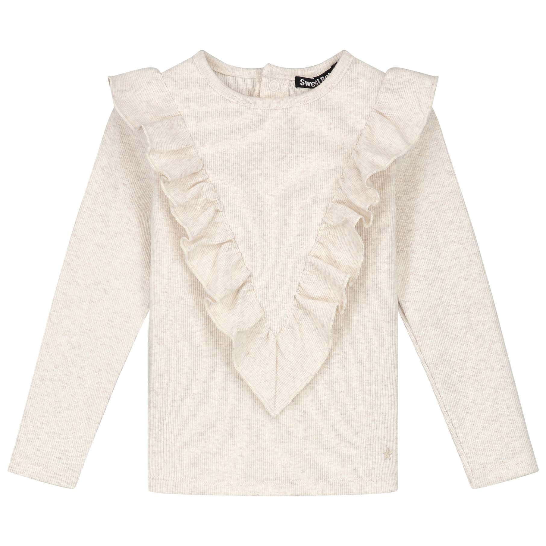 Sweet Petit peuter shirt rib Ilse lange mouwen effen beige