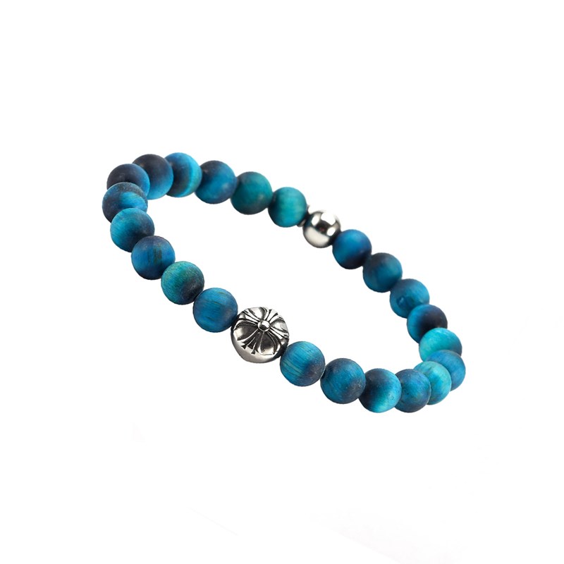 Bracelet Boules oeil De Tigre Bleu 