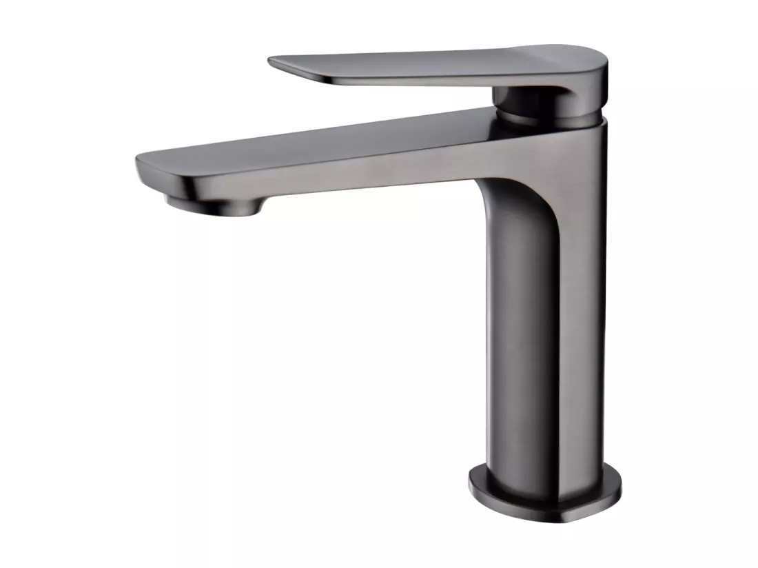 Robinet Mitigeur de Lavabo anti-calcaire Bec Bas Black Gun Métal IMEX NAPOLES BDN047-1BGM
