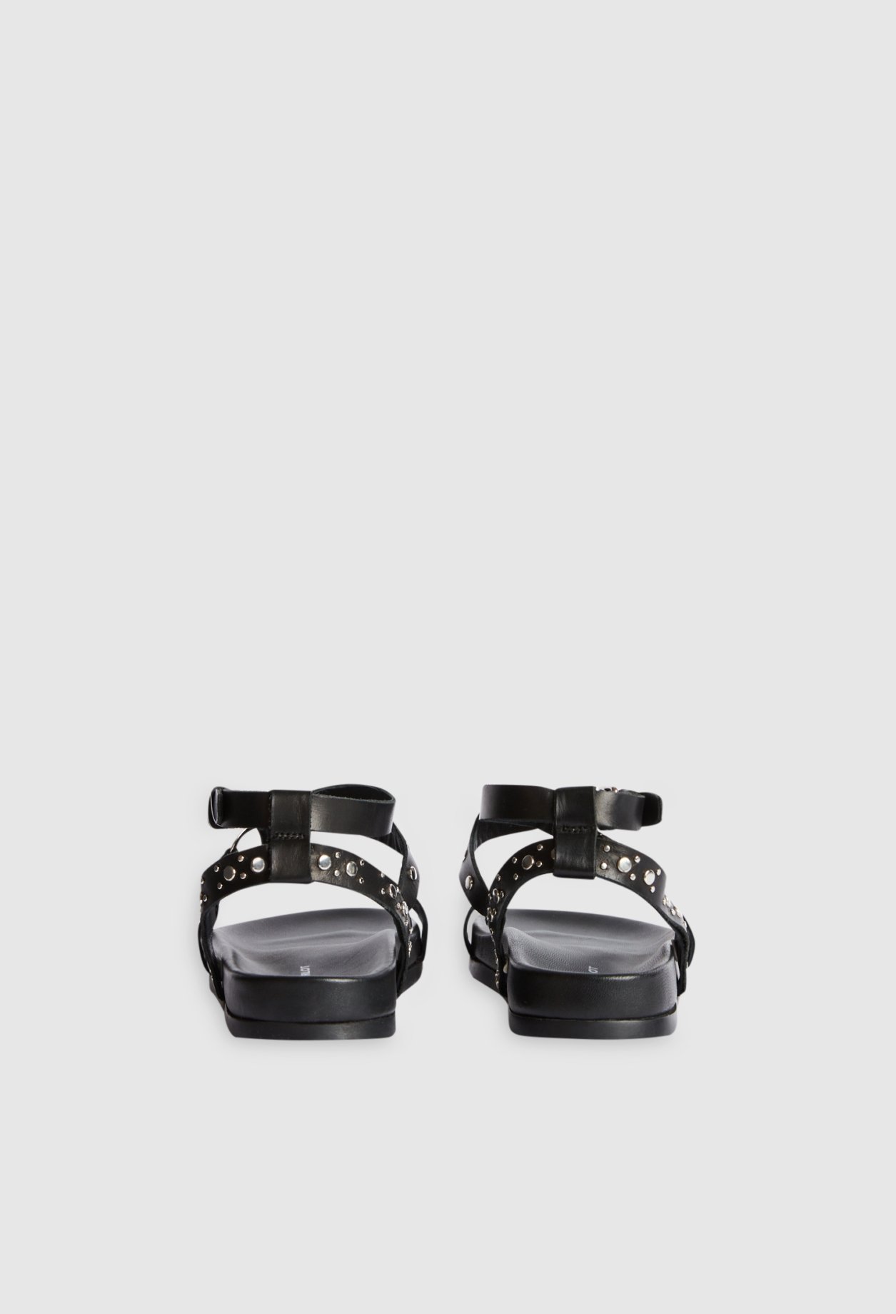 Sandales cloutees cuir noir