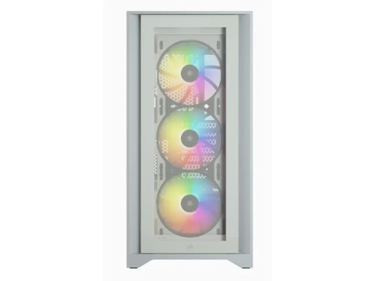 Corsair iCUE 4000X RGB – Miditower - ATX - ingen strømforsyning - Hvid - USB/Lyd