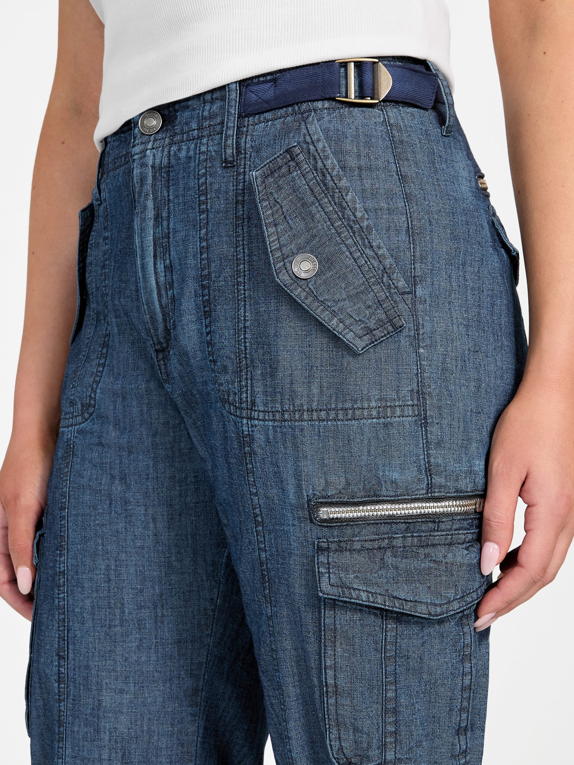 Calça Cargo Nessi em Jeans