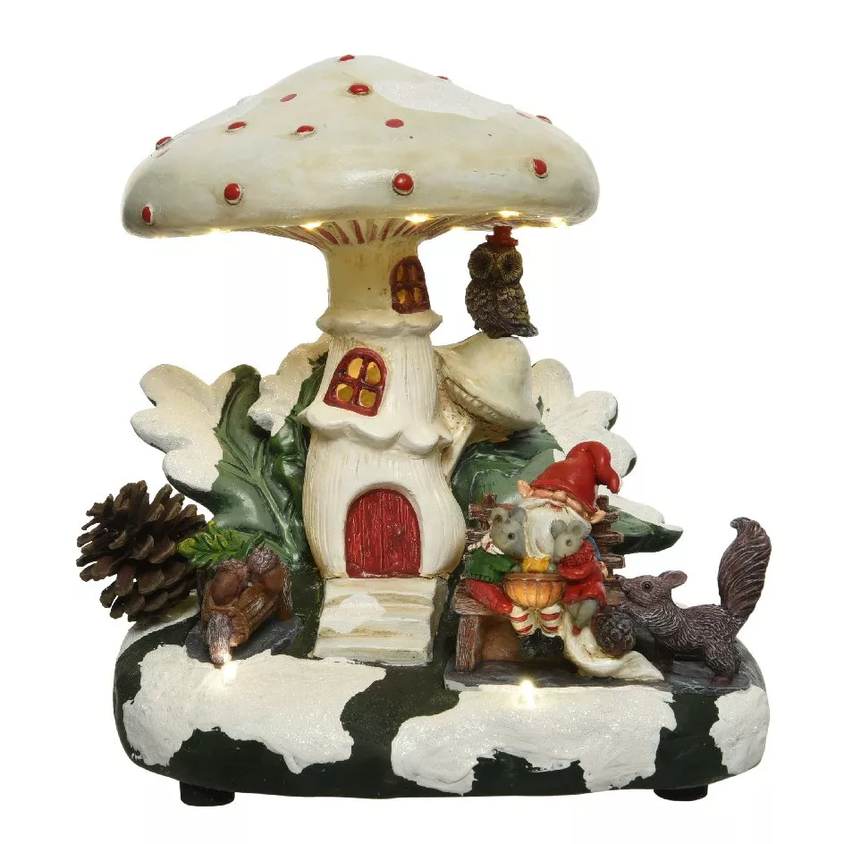 Maison de village illuminée à piles Champignon