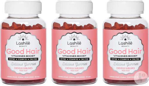 Lashilé Beauty Good Hair Vitamines Boost Complément Alimentaire Cheveux Sublimes 3x60 Gummies