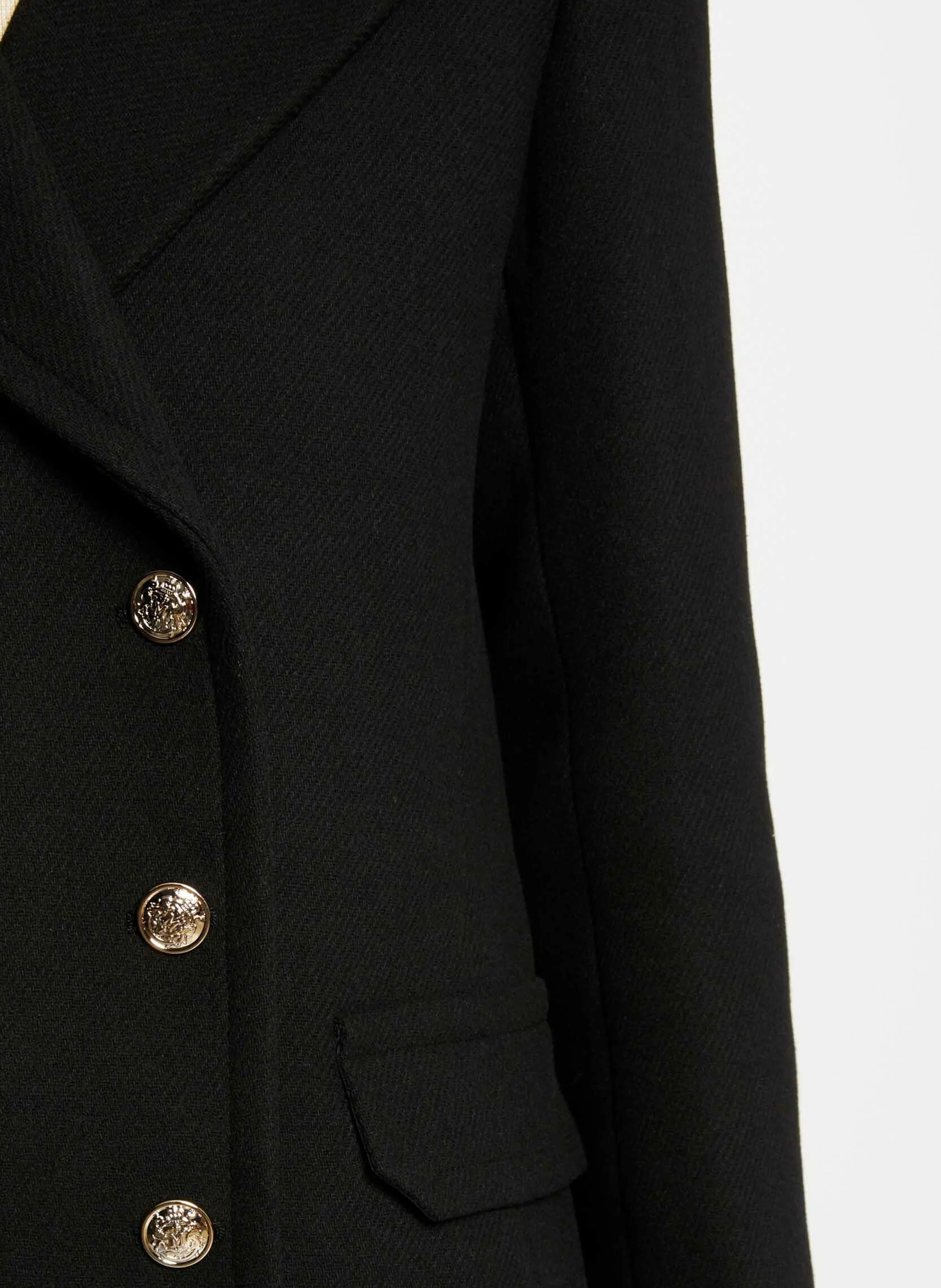 GCAB - Manteau col tailleur droit | Noir