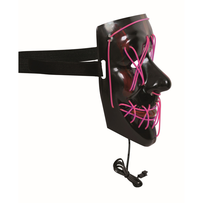 Leuchtende Halloweenmaske - für Erwachsene - pink