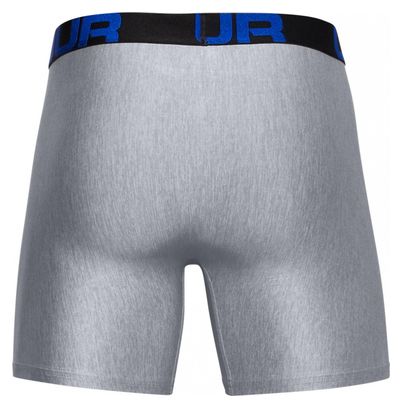 Boxer Under Armour Tech 15cm (lot de 2) Bleu Gris Homme