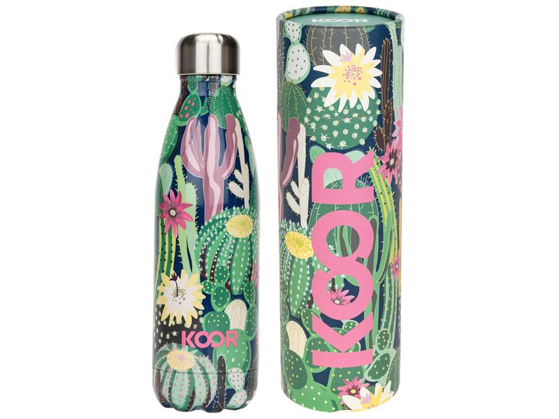 KOOR Trinkflasche Cactus 500 ml Thermosflasche aus Edelstahl