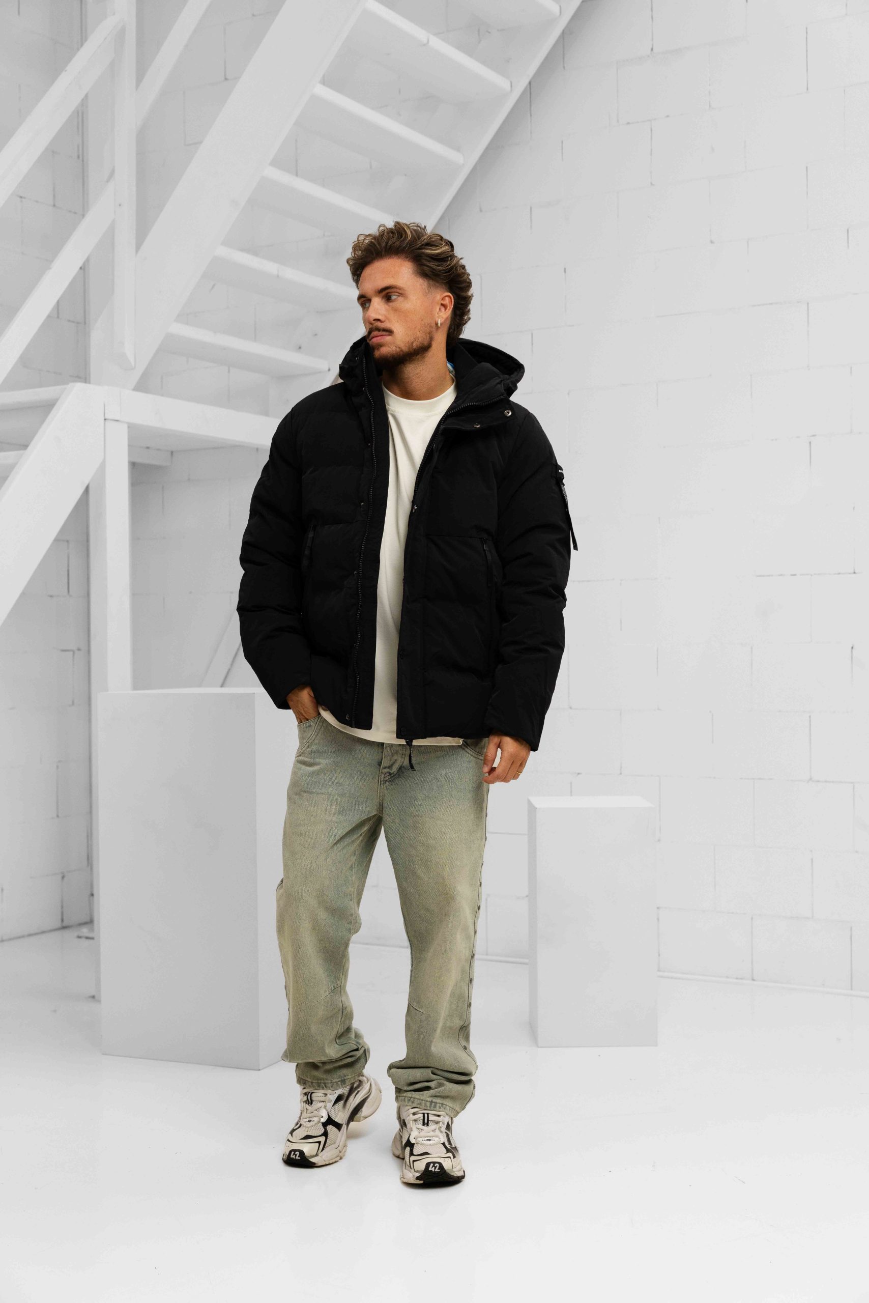 Pure Path Puffer Winterjas Heren Zwart