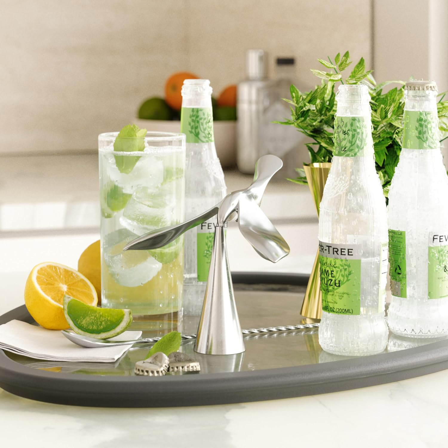 2in1 Balance Vogel Flaschenöffner Schwalbe Home Deko Accessoire Bar Zubehör Geschenkidee - Silber