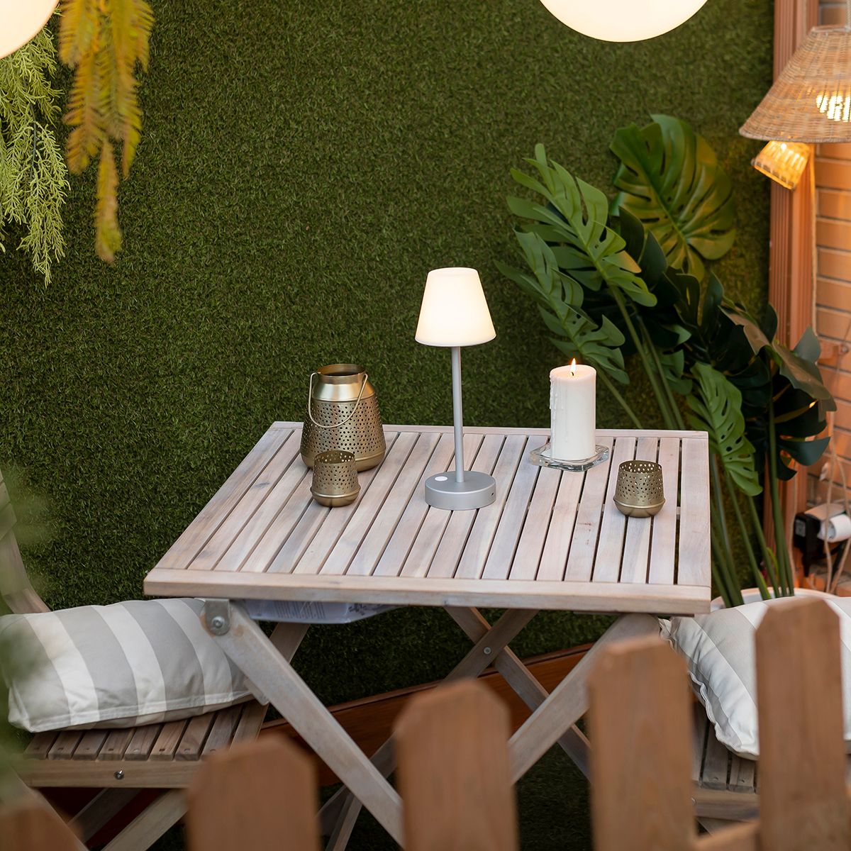 Tafellamp grijs incl. LED oplaadbaar met touch dimmer - Renata