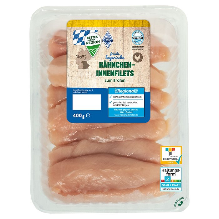 BESTES AUS DER REGION Hähnchen Innenfilet 400 g