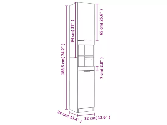 Meubles de salle de bain 5 pcs Sonoma gris Bois d'ingénierie