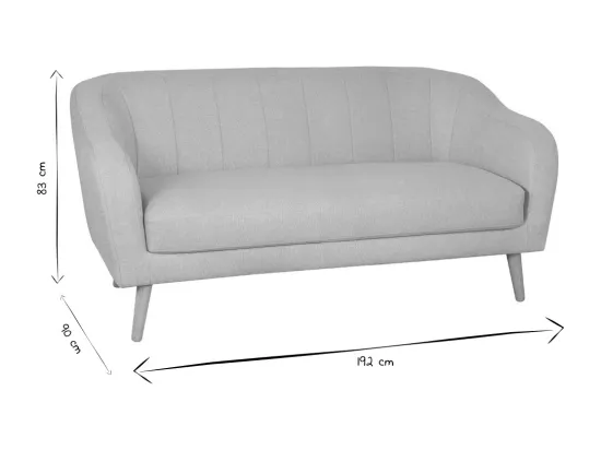 Canapé scandinave 2-3 places en tissu beige et bois clair ISIS