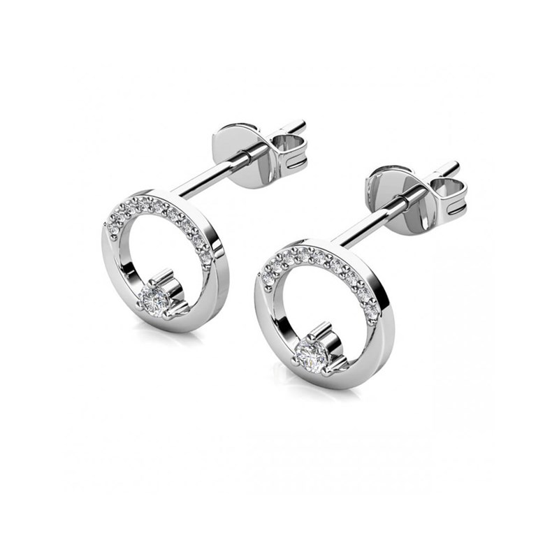 Boucles d'oreilles Clarine - Argenté et Cristal