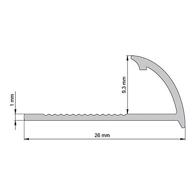 Profilé de carrelage intérieur Diall rond PVC noir lisse L.2,5m x l.2,7 cm x ep.9mm