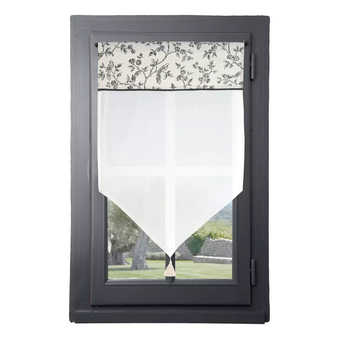 Voilage vitrage passe-tringle (60 x 90 cm) Clarine Ecru