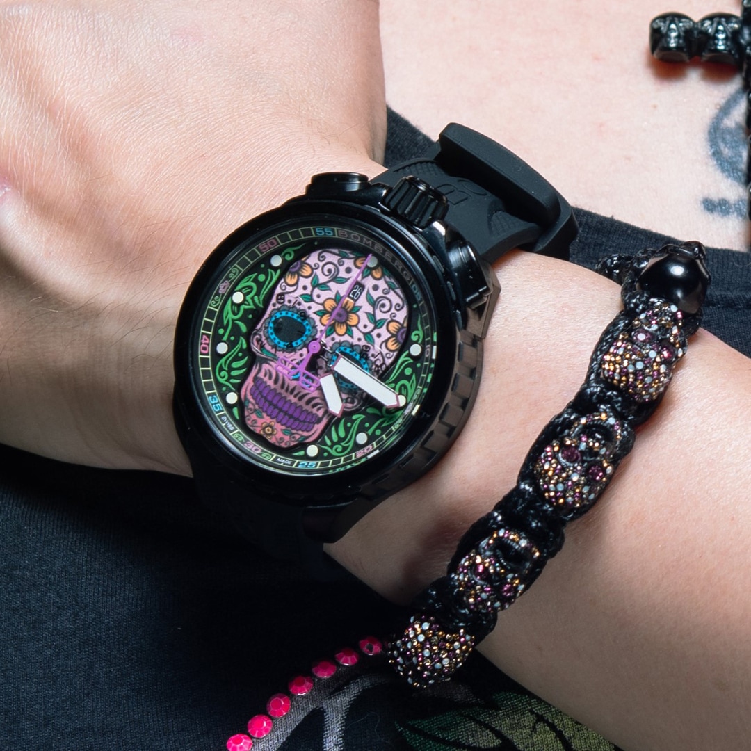 Bomberg Bolt-68 Heritage Sugar Skull Purple