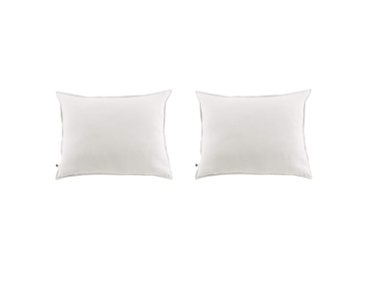TERRE DE NUIT - Taie d'oreiller Lot de 2 taies d'oreiller flanelle blanc 63x63 cm