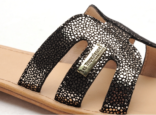 Les tropeziennes nu pieds plats femme hadamia f noir