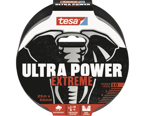 tesa Ultra Power Extreme plakband, zwart, 50 mm x 25 m