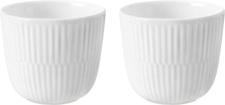 Royal Copenhagen Hvid Riflet fyrfadslysestager 2-pak Hvid