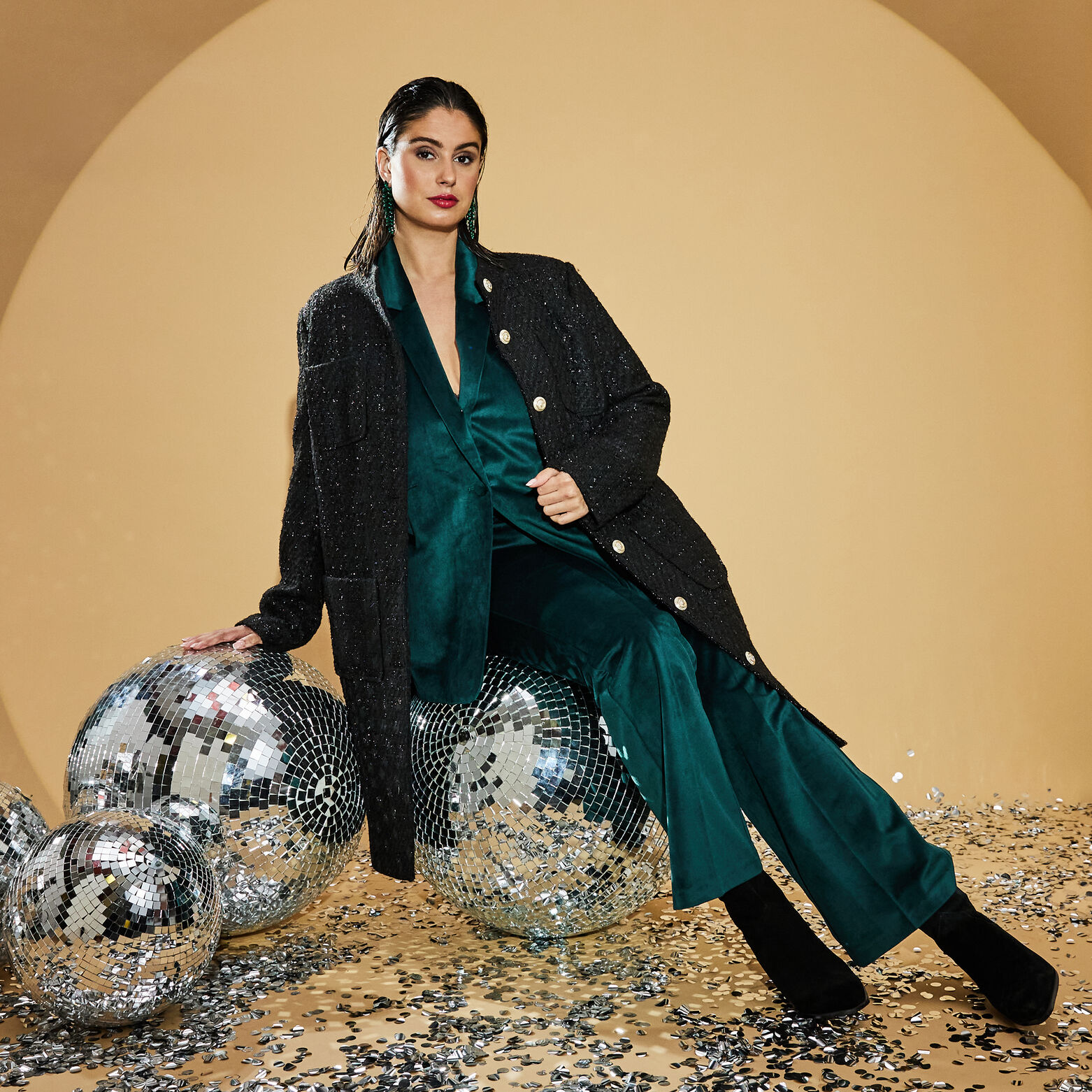 Manteau tweed femme