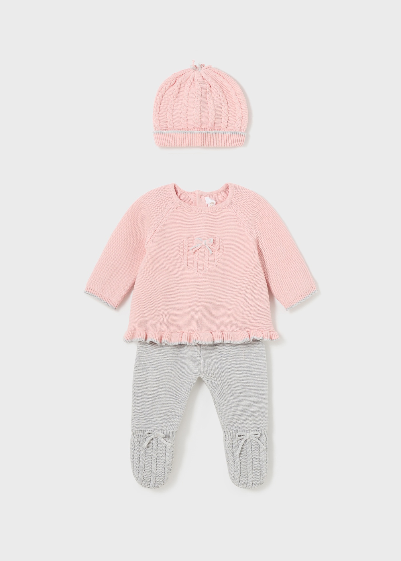 Conjunto de malha de algodão Better Cotton de 3 peças para recém-nascido