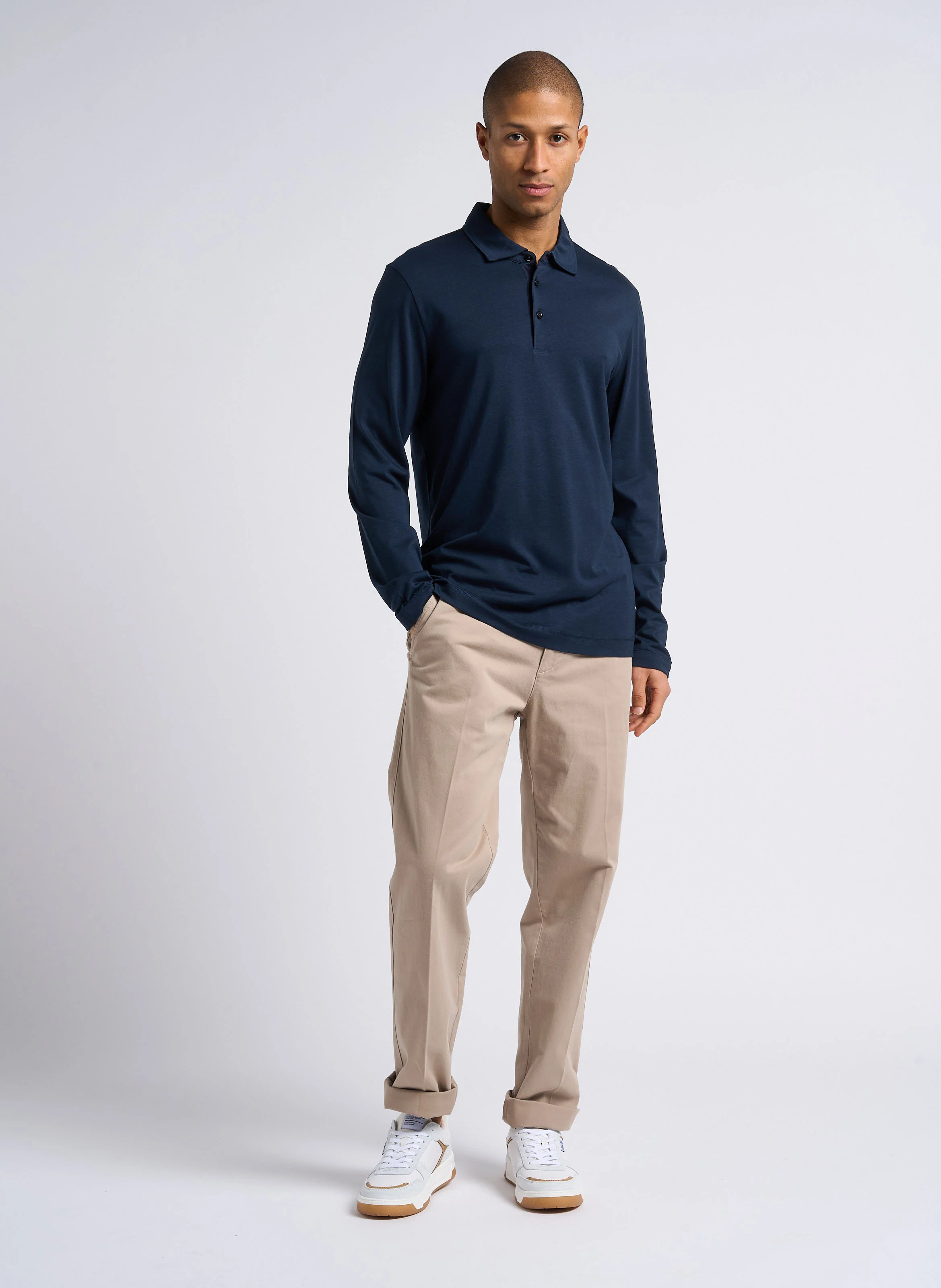 Pantalon à pinces regular-fit en coton | Beige