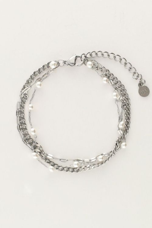 Driedubbele armband met parels