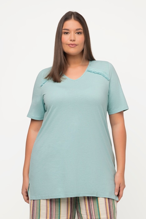 T-Shirt, A-Line, V-Ausschnitt,  Halbarm