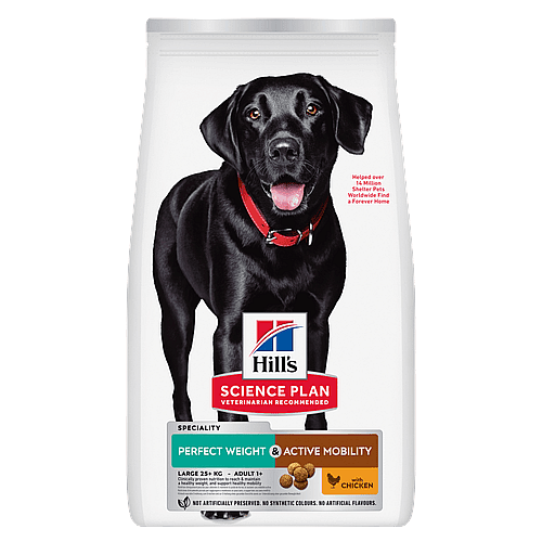 Hill's Science Plan Perfect Weight & Active Mobility Large Breed Adult Hondenvoer met Kip 12 kg | 12132