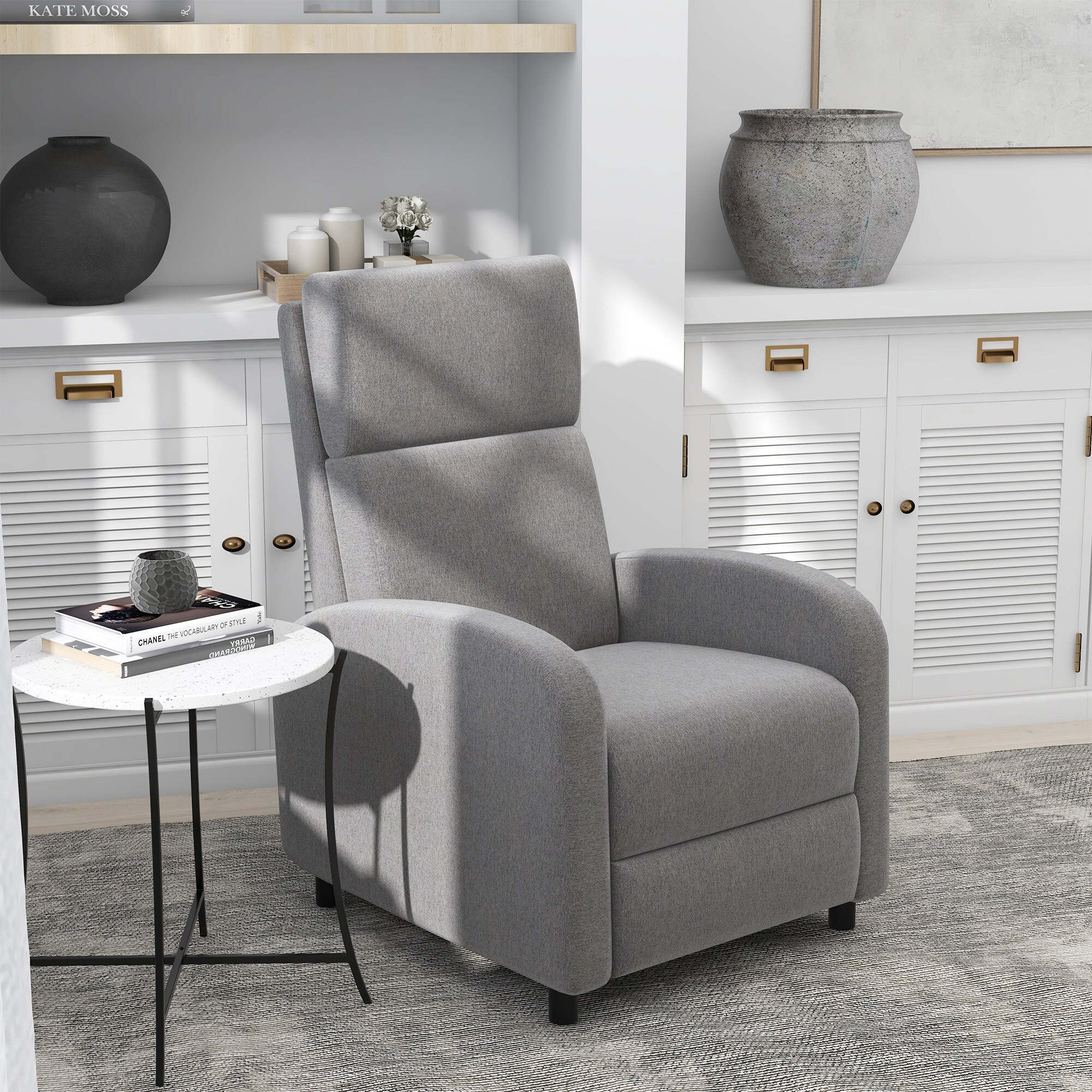 HOMCOM Relaxsessel mit Fußstütze grau 64L x 86B x 102H cm