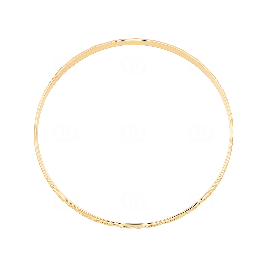 Armreif rund 750/18 K Gelbgold verziert 4mm