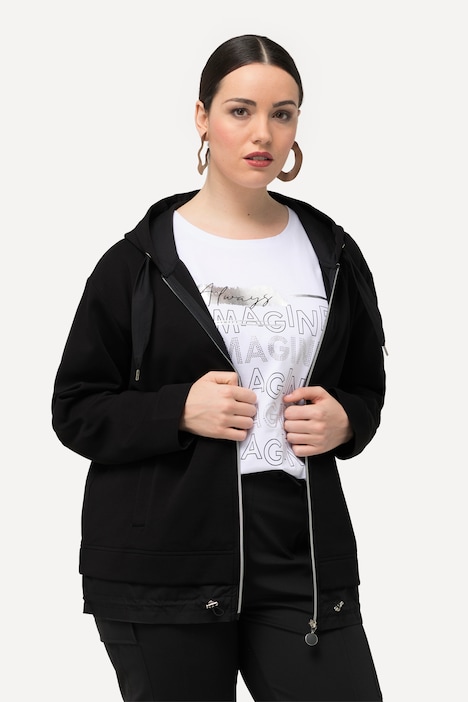 Kapuzenjacke, Bindeband, doppelter Saum
